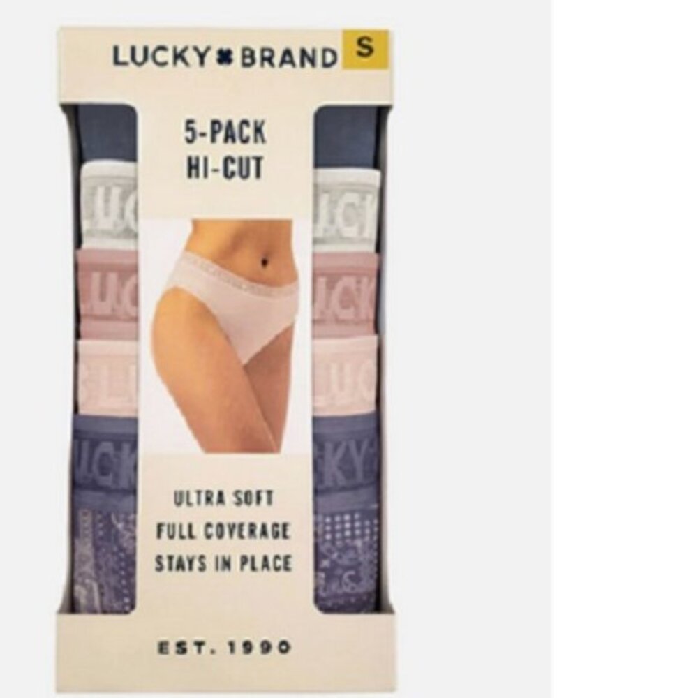 Lucky Brand Ladies' Hi Cut 5-pack BLUE PACK Brand New Open Box